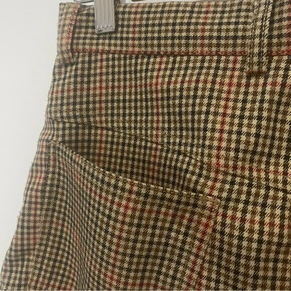 Brandy Melville California Y2K Preppy Neutral Brown Checkered Mini Skirt S - Picture 12 of 16
